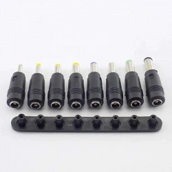 DC Power Jack Female Plug Adapter Connectors to 8 Different Sizes Male Tips Adapter